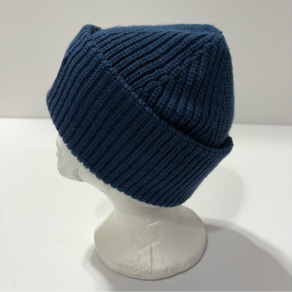 Coach Blue Knit Beanie Rubber Logo Creed Patch Wool Blend Unisex Outdoors Winter - Picture 5 of 13